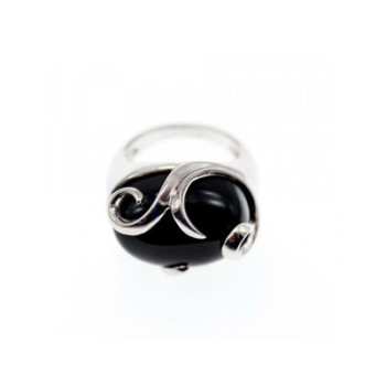 925 Sterling Silver Onyx Ring Size 6