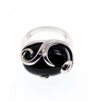 925 Sterling Silver Onyx Ring Size 6