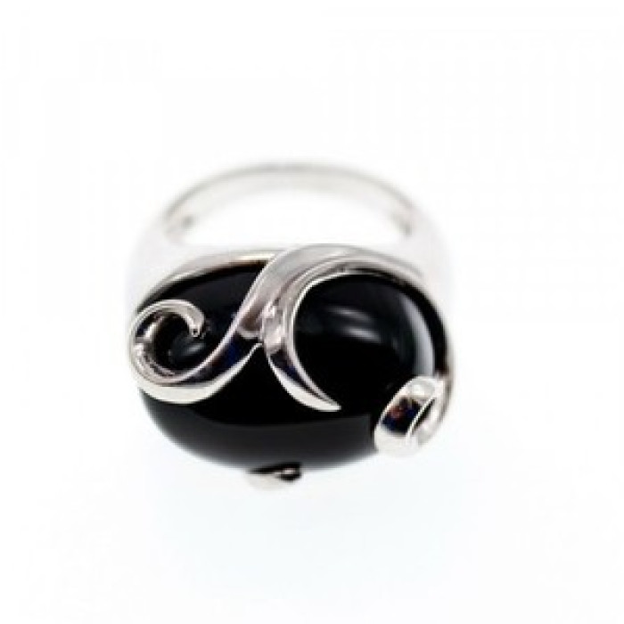 925 Sterling Silver Onyx Ring Size 6