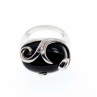 925 Sterling Silver Onyx Ring Size 6