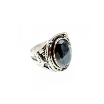 925 Sterling Silver Hematite Ring Size 8