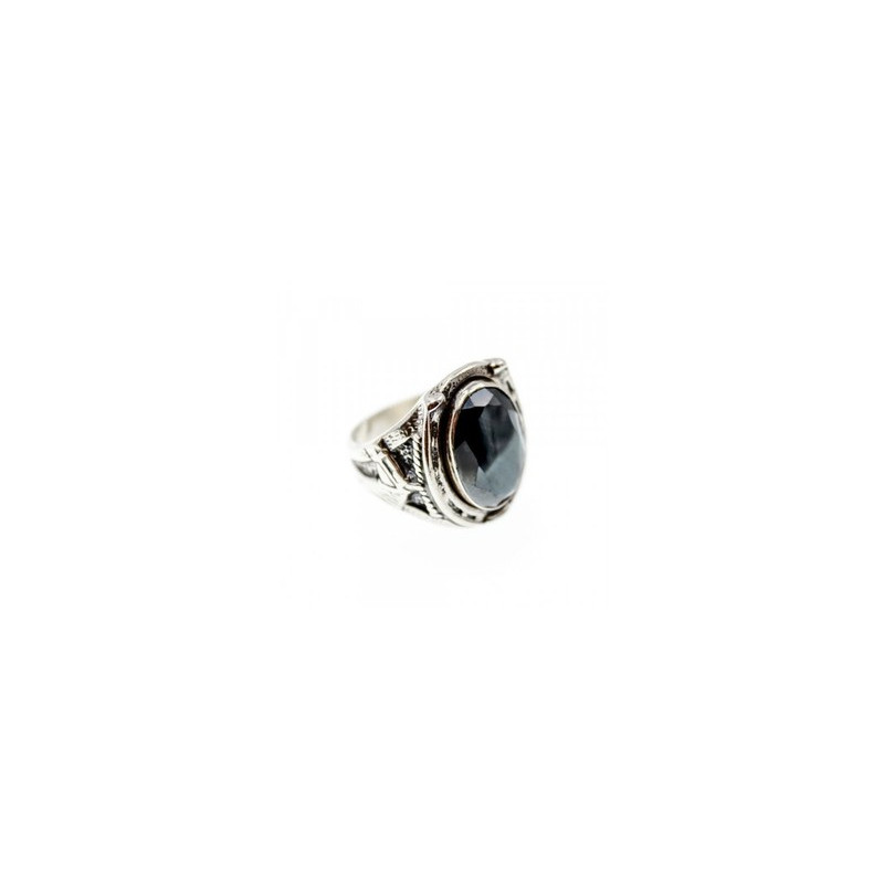 925 Sterling Silver Hematite Ring Size 8