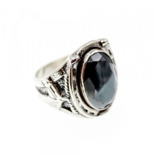 925 Sterling Silver Hematite Ring Size 8