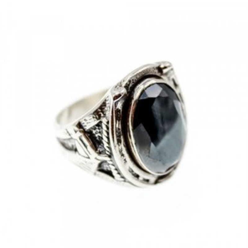 925 Sterling Silver Hematite Ring Size 8