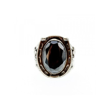 925 Sterling Silver Hematite Ring Size 8