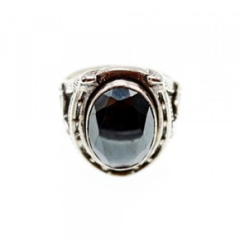 925 Sterling Silver Hematite Ring Size 8