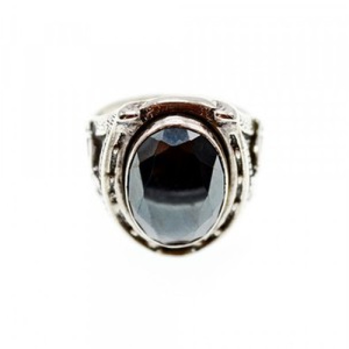 925 Sterling Silver Hematite Ring Size 8
