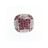 925 Sterling Silver White and Pink Topaz Ring Size 8