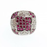 925 Sterling Silver White and Pink Topaz Ring Size 8