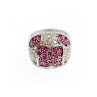 925 Sterling Silver White and Pink Topaz Ring Size 8