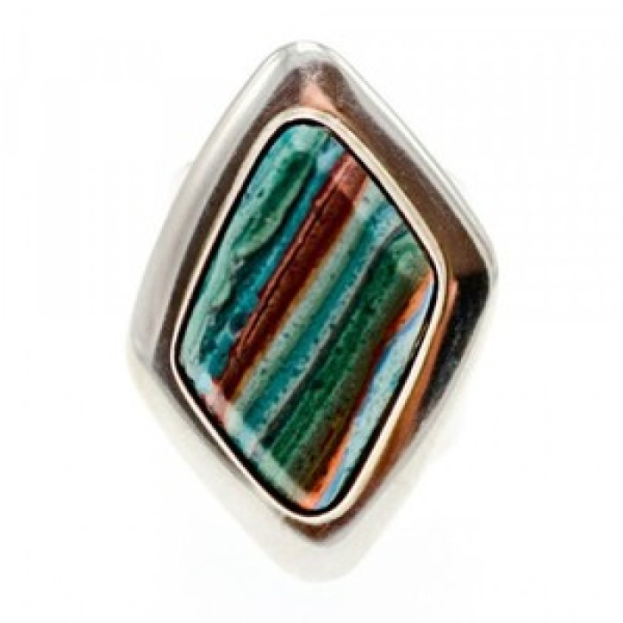 Vintage 925 Sterling Silver Jasper Ring Size 7