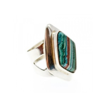 Vintage 925 Sterling Silver Jasper Ring Size 7