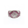 925 Sterling Silver White and Pink Topaz Ring Size 8