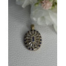 925 Sterling Silver Gold Plated Sapphire & Beryl Pendant Length 1 Inch