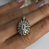 925 Sterling Silver Gold Plated Sapphire & Beryl Pendant Length 1 Inch