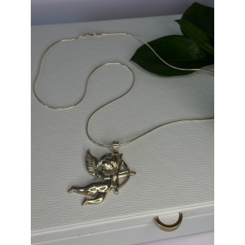 925 Sterling Silver Cupid Necklace Length 24 inch