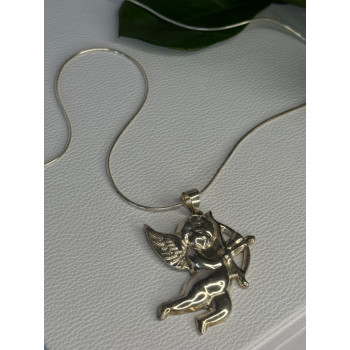 925 Sterling Silver Cupid Necklace Length 24 inch
