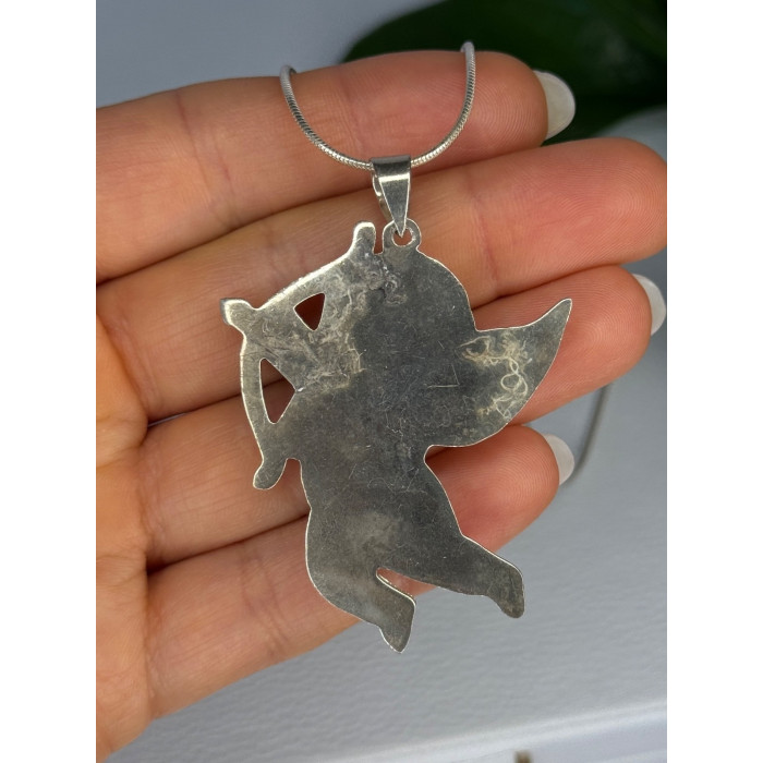 925 Sterling Silver Cupid Necklace Length 24 inch