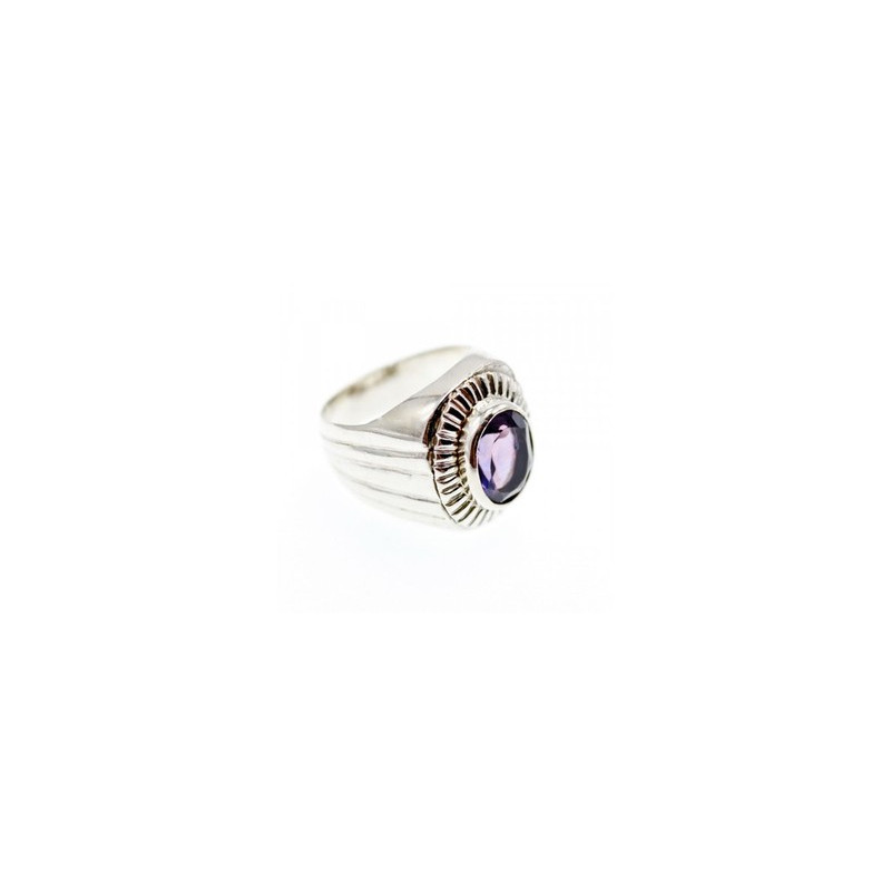 Vintage 925 Sterling Silver Amethyst Ring Size 8