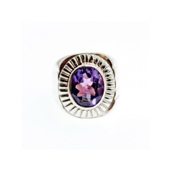 Vintage 925 Sterling Silver Amethyst Ring Size 8
