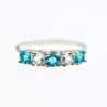 925 Sterling Silver Topaz and Beryl Ring Size 9
