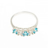 925 Sterling Silver Topaz and Beryl Ring Size 9