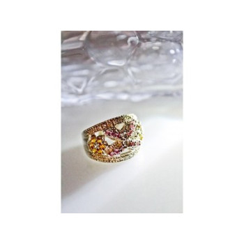 925 Sterling Silver Multicolor CZ Ring Size 8.5