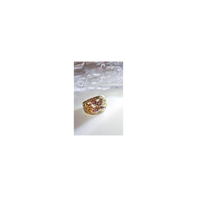 925 Sterling Silver Multicolor CZ Ring Size 8.5