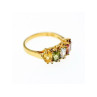 925 Sterling Silver Gold Plated Multi Gemstones Ring Size 9