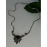 Elegant Vintage 925 Sterling Silver Onyx & Marcasite Necklace Length 16.5 inch
