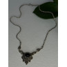 Elegant Vintage 925 Sterling Silver Onyx & Marcasite Necklace Length 16.5 inch