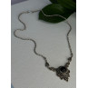 Elegant Vintage 925 Sterling Silver Onyx & Marcasite Necklace Length 16.5 inch