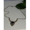 Elegant Vintage 925 Sterling Silver Onyx & Marcasite Necklace Length 16.5 inch