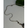 Elegant Vintage 925 Sterling Silver Onyx & Marcasite Necklace Length 16.5 inch