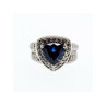925 Sterling Silver Blue Sapphire and CZ Ring Size 5