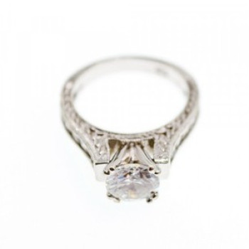 925 Sterling Silver CZ Ring Size 7.5