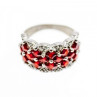 925 Sterling Silver Red Spinel & White Beryl/Goshenite Ring Size 7