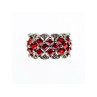 925 Sterling Silver Red Spinel & White Beryl/Goshenite Ring Size 7