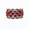 925 Sterling Silver Red Spinel & White Beryl/Goshenite Ring Size 7