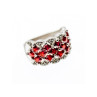 925 Sterling Silver Red Spinel & White Beryl/Goshenite Ring Size 7