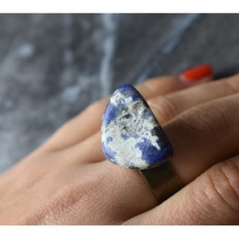 Designer's Ring with Sodalite Size 7.5
