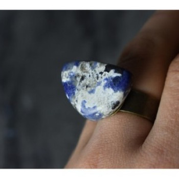 Designer's Ring with Sodalite Size 7.5