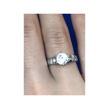 Engagement Ring with 10K white gold plated Size 6.5