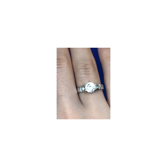 Engagement Ring with 10K white gold plated Size 6.5