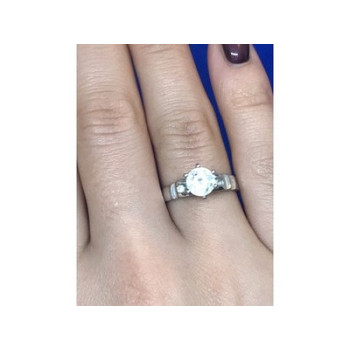 Engagement Ring with 10K white gold plated Size 6.5