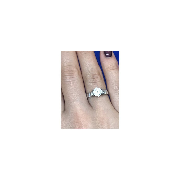 Engagement Ring with 10K white gold plated Size 6.5