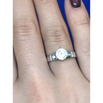 Engagement Ring with 10K white gold plated Size 6.5