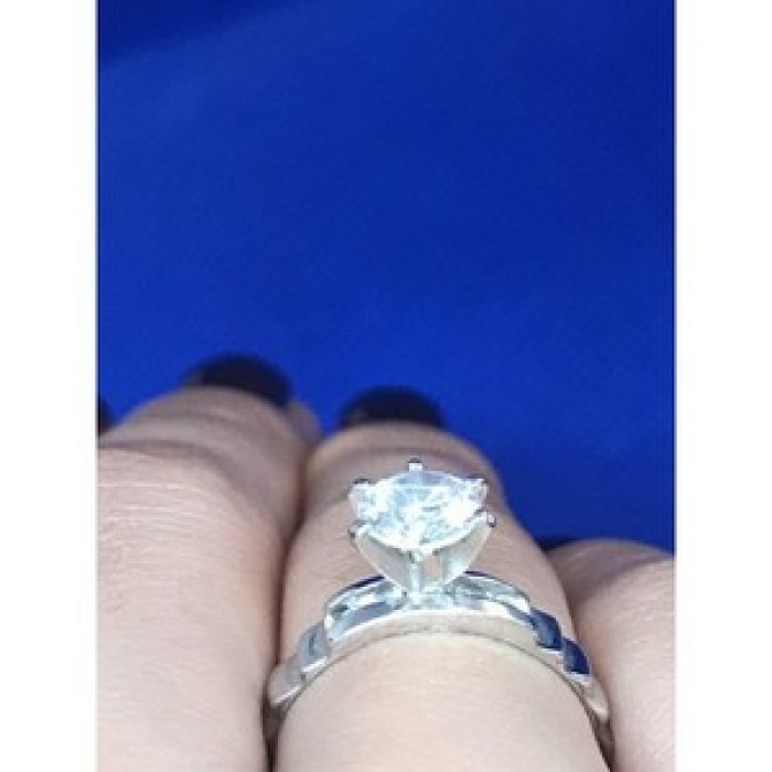 Engagement Ring with 10K white gold plated Size 6.5