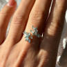 925 Sterling Silver Blue Topaz Ring Size 11 Adjustable Design
