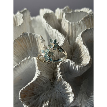 925 Sterling Silver Blue Topaz Ring Size 11 Adjustable Design